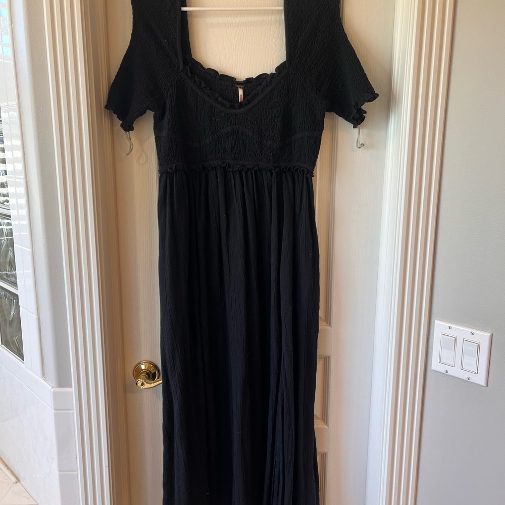 Free People Black Midi Dress